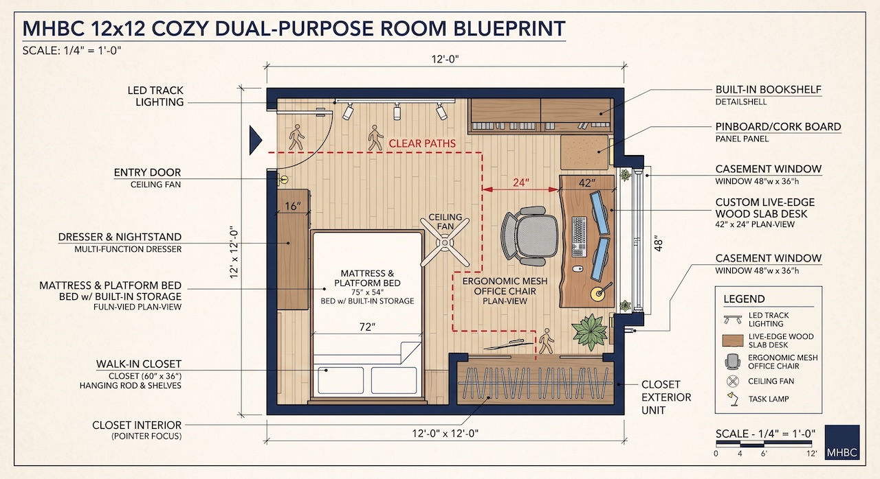 MHBC Dual Purpose Bedroom Blueprint