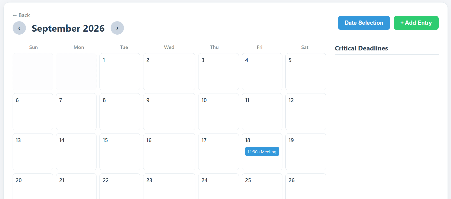 Custom Web Development Calendar Tool